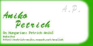 aniko petrich business card